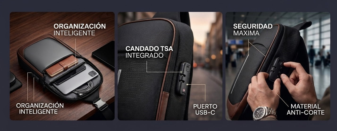 Mochila Antirrobo Inteligente con USB – Seguridad Total en la Calle